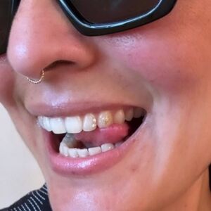 18kt Solid Gold Tooth Gem Jewelry One Solar star